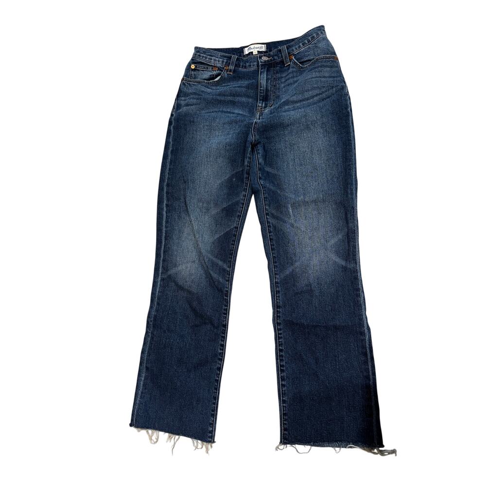 Madewell High Rise Crop Jeans Womens 26 Blue Denim Raw Hem E3384